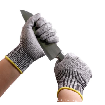 Anti Cut Level 5 HPPE Fiberglass liner PU Coated Cut Gloves Cut Resistant Gloves